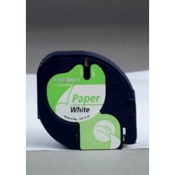 DYMO LetraTag 91200 papír 12mm x 4m fehér-fekete (Eredeti)