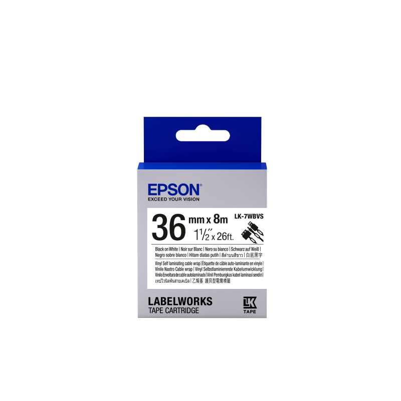 Epson LK-7WBVS címkeszalag Black/White 36mm (8m)