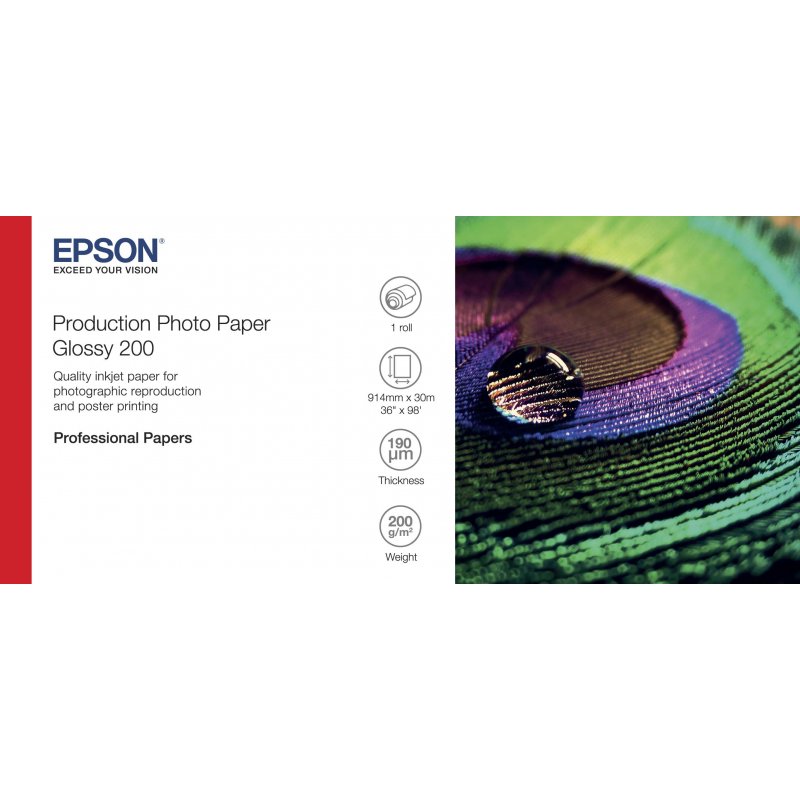 Epson fényes fotópapír 36x30m 200g