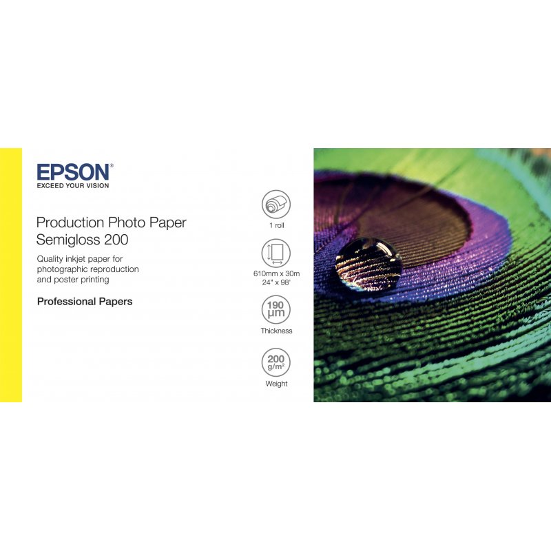 Epson félfényes fotópapír 24x30m 200g