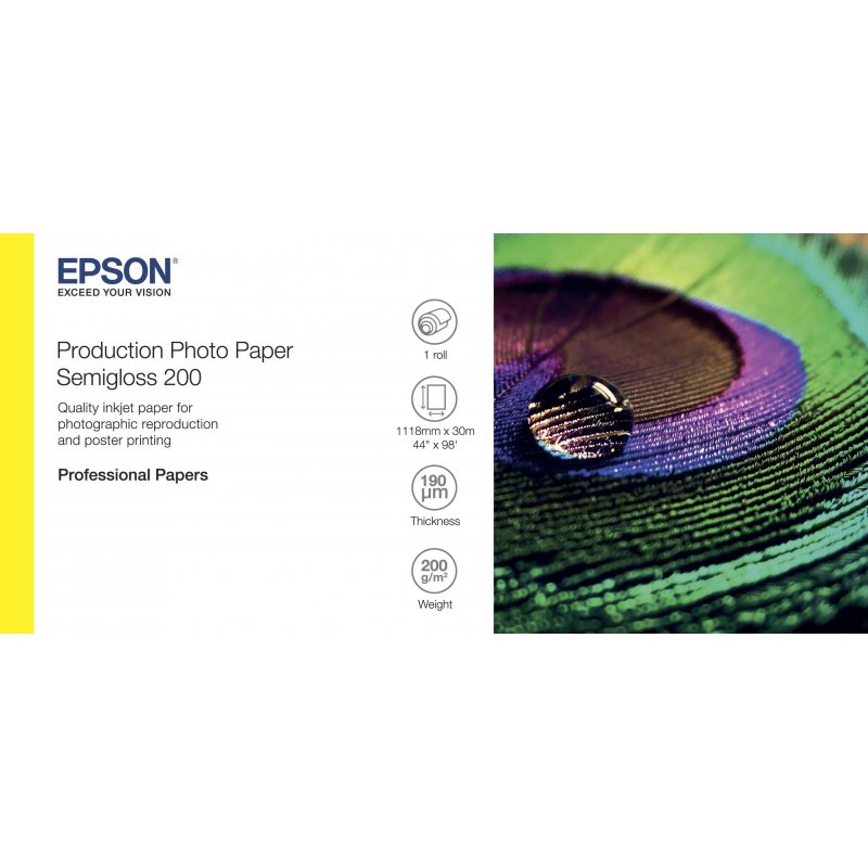 Epson félfényes fotópapír 44x30m 200g