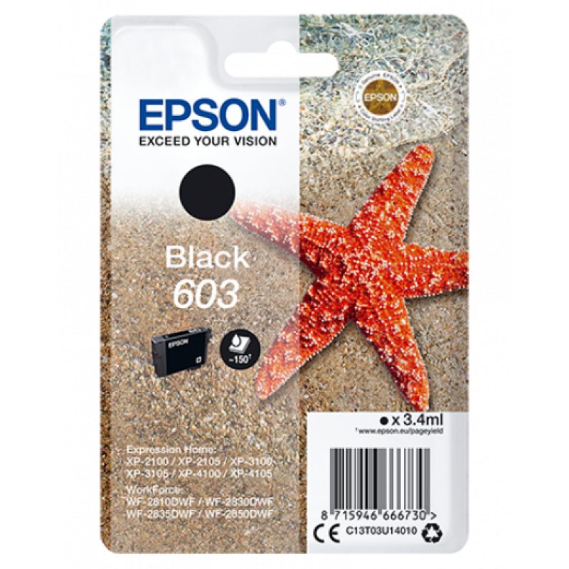 Epson T03U1 Tintapatron Black 3,4ml No.603