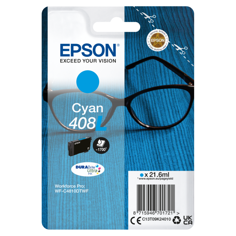 Epson T09K2 Tintapatron Cyan 21,6ml No.408L