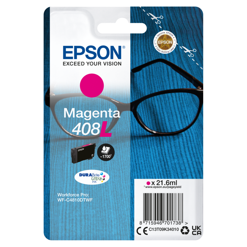 Epson T09K3 Tintapatron Magenta 21,6ml No.408L