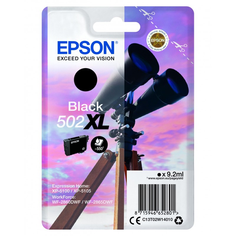 Epson T02W1 Tintapatron Black 9,2ml No.502XL