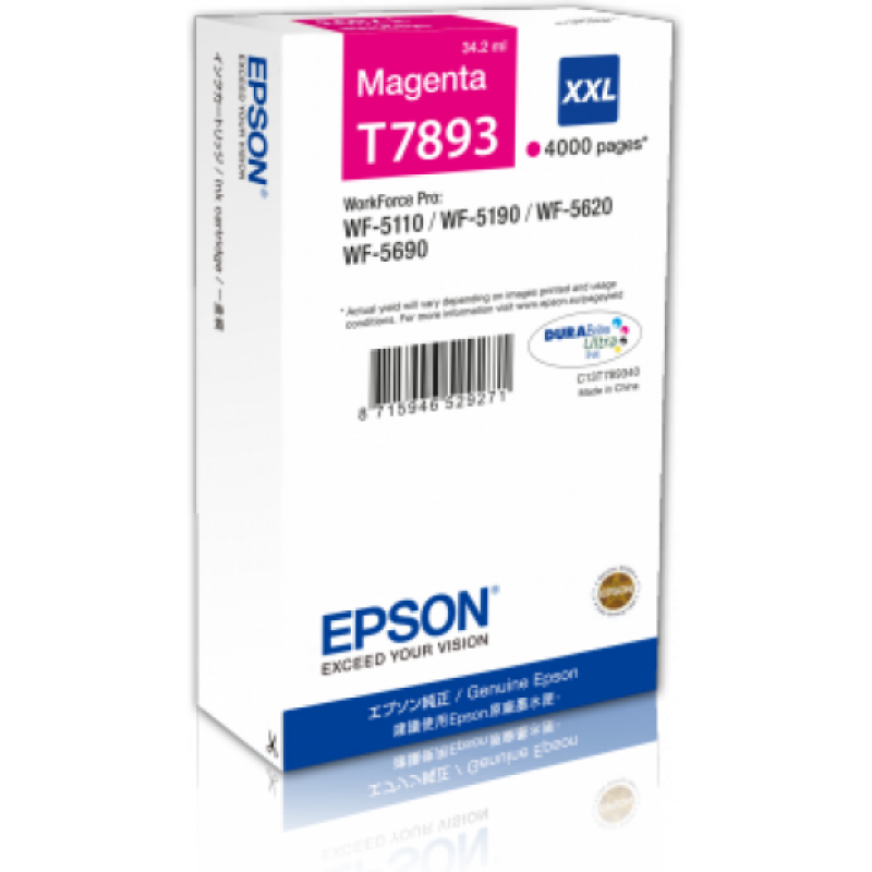 Epson T7893 Tintapatron Magenta 4.000 oldal kapacitás