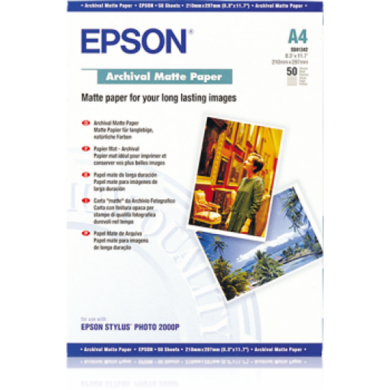 Epson matt archiváló fotópapír (A4, 50 lap, 192g)