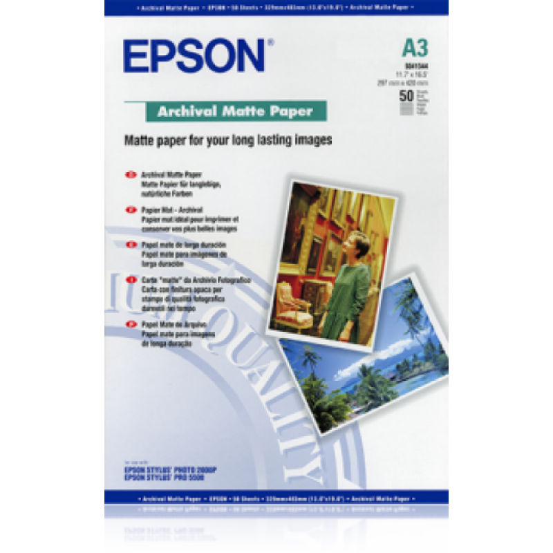Epson matt archiváló fotópapír (A3, 50 lap 192g)
