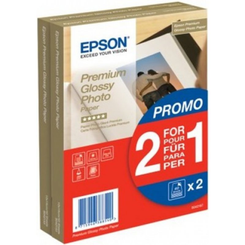 Epson prémium fényes fotópapír (10x15, 2x40 lap, 255g)