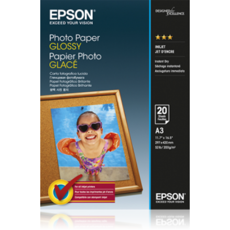 Epson fényes fotópapír (A3, 20 lap, 200g)