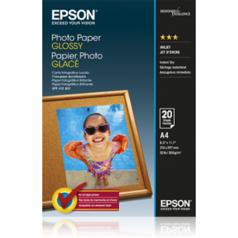 Epson fényes fotópapír (A4, 20 lap, 200g)