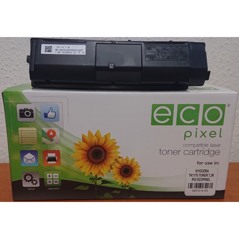 Utángyártott KYOCERA TK1170 Toner Black 7.200 oldal kapacitás CHIPPES ECOPIXEL (utángyártott)