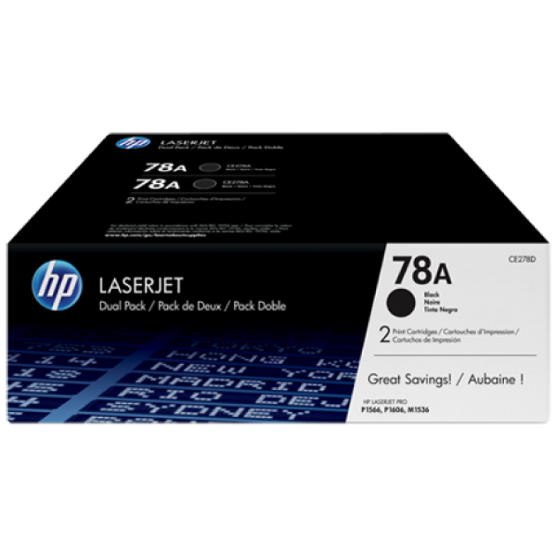 HP CE278AD Toner Black 2*2.100 oldal kapacitás No.78A