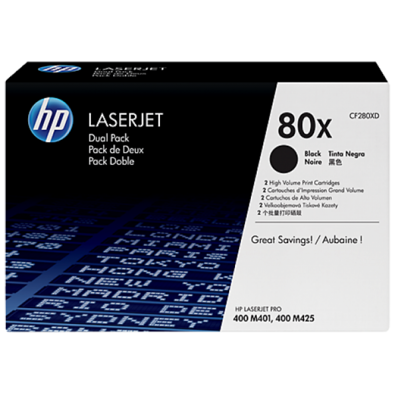 HP CF280XD Toner Black 2*6.900 oldal kapacitás No.80X