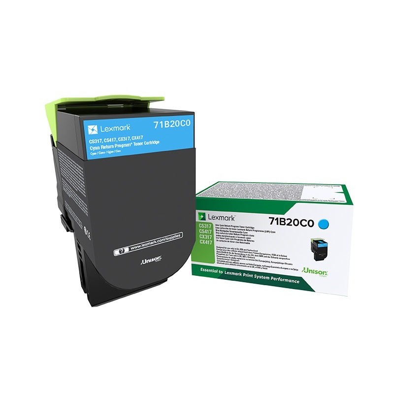 Lexmark CS/CX/317/417/517 Return Toner Cyan 2,3K (Eredeti) 71B20C0